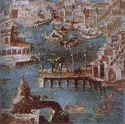 unknow artist Wall painting of a harbour from Stabiae china oil painting reproduction